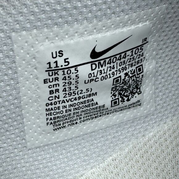 Nike Cortez Leather White Black Size 11.5 Men's Casual Shoes DM4044-105 Classic - Picture 9 of 11